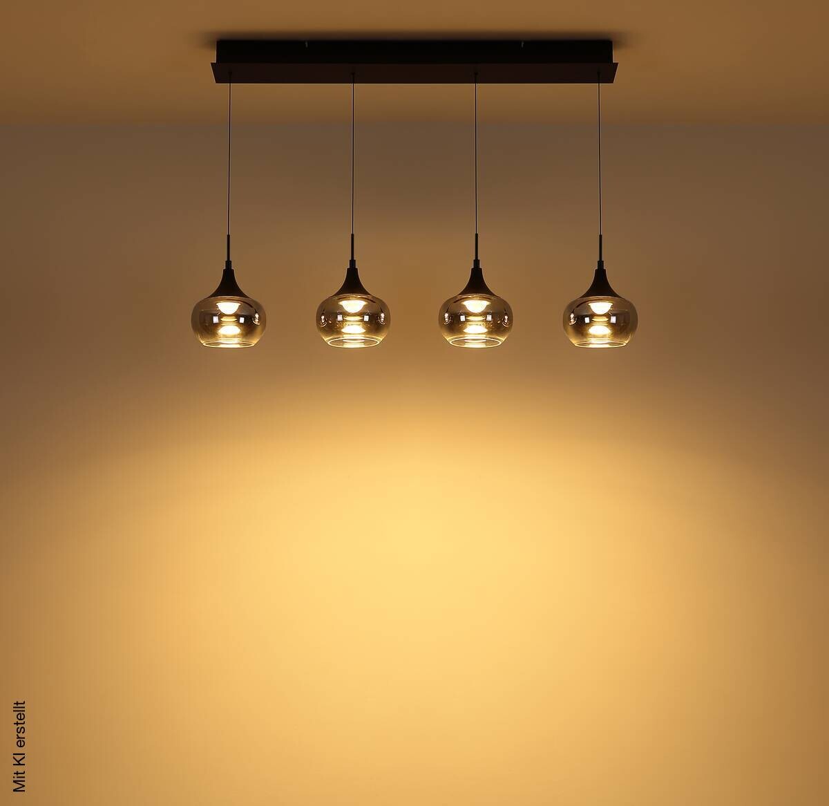 GLOBO LED-Pendelleuchte Rauch schwarz Metall Glas B/H/L: ca. 15x150x90 cm 1 Brennstellen