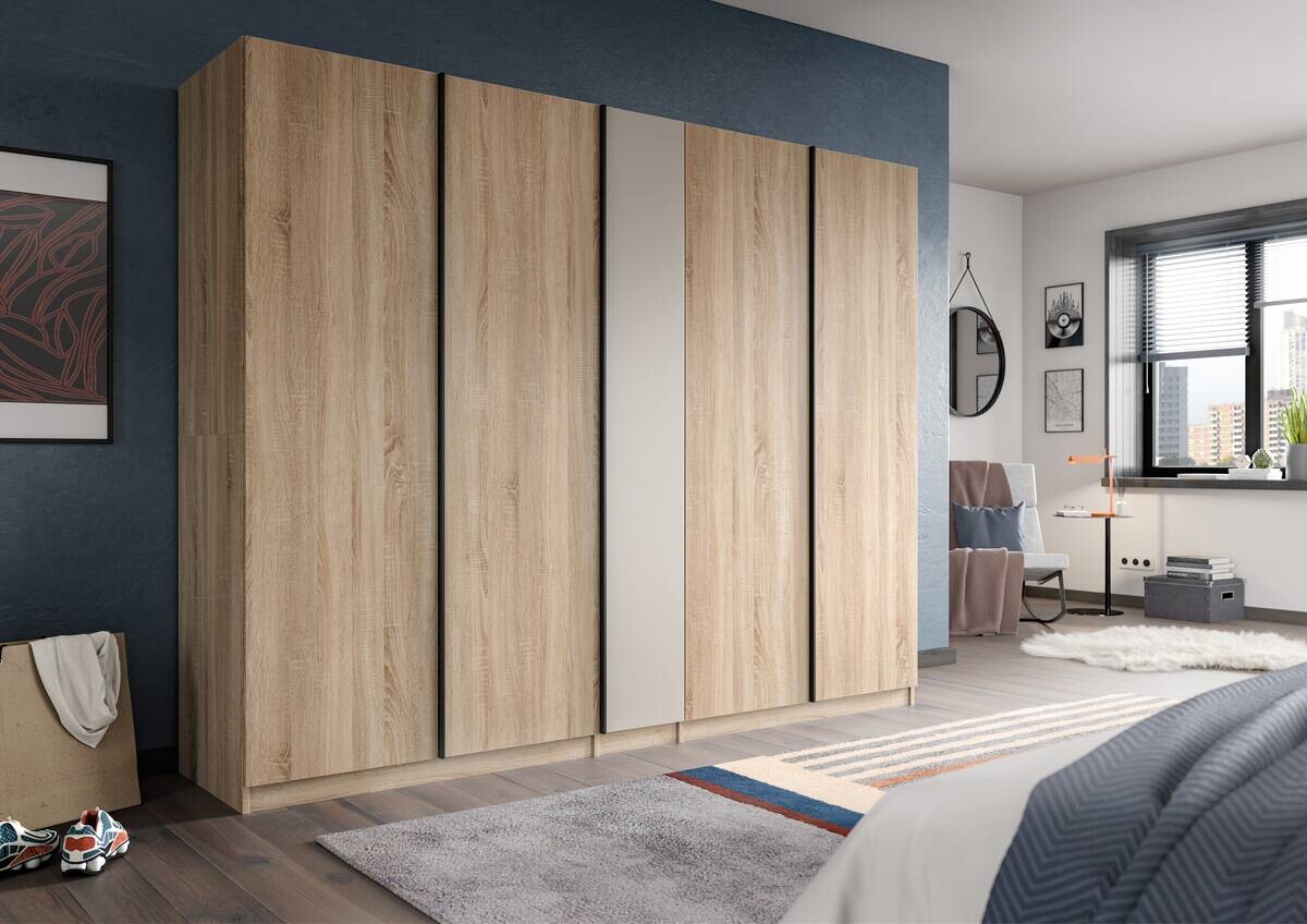 Kleiderschrank OAKLAND Eiche Sonoma Nachbildung Cashmere B/H/T: ca. 230x183x53 cm