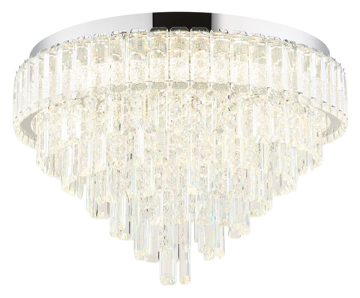 GLOBO LED-Deckenleuchte CRYSTALIA Edelstahl H/D: ca. 40x59 cm 1 Brennstellen