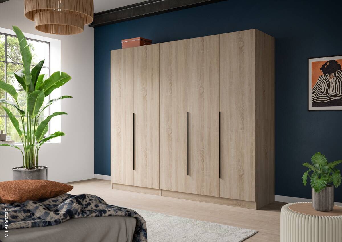 Kleiderschrank KOPENHAGEN Eiche Sonoma Nachbildung B/H/T: ca. 200x181x52 cm