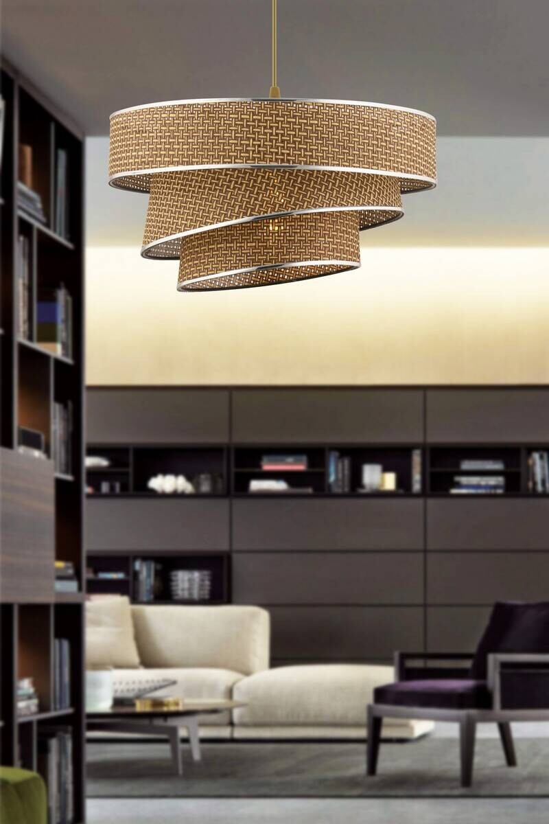 Opviq Pendelleuchte Couper silber beige Baumwolle Metall B/H/L: ca. 40x72x40 cm E27 1 Brennstellen