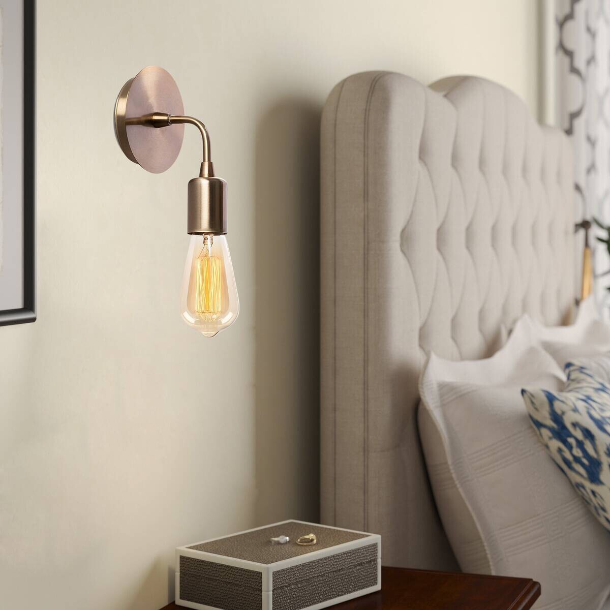 Opviq Wandleuchte Metall B/H/L: ca. 12x20x12 cm E27 1 Brennstellen