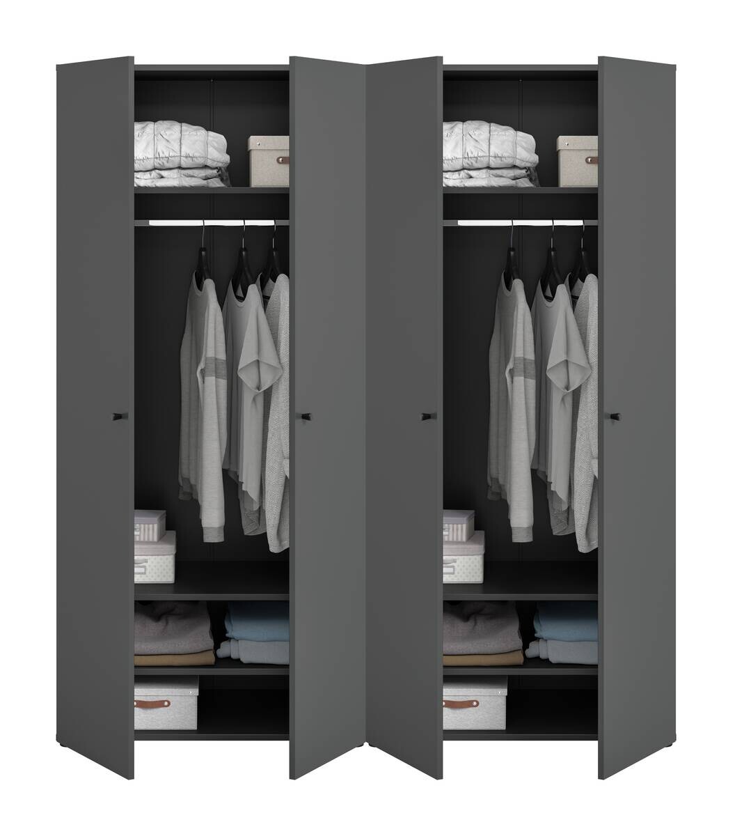Kleiderschrank DARWIN anthrazit B/H/T: ca. 160x176x51 cm