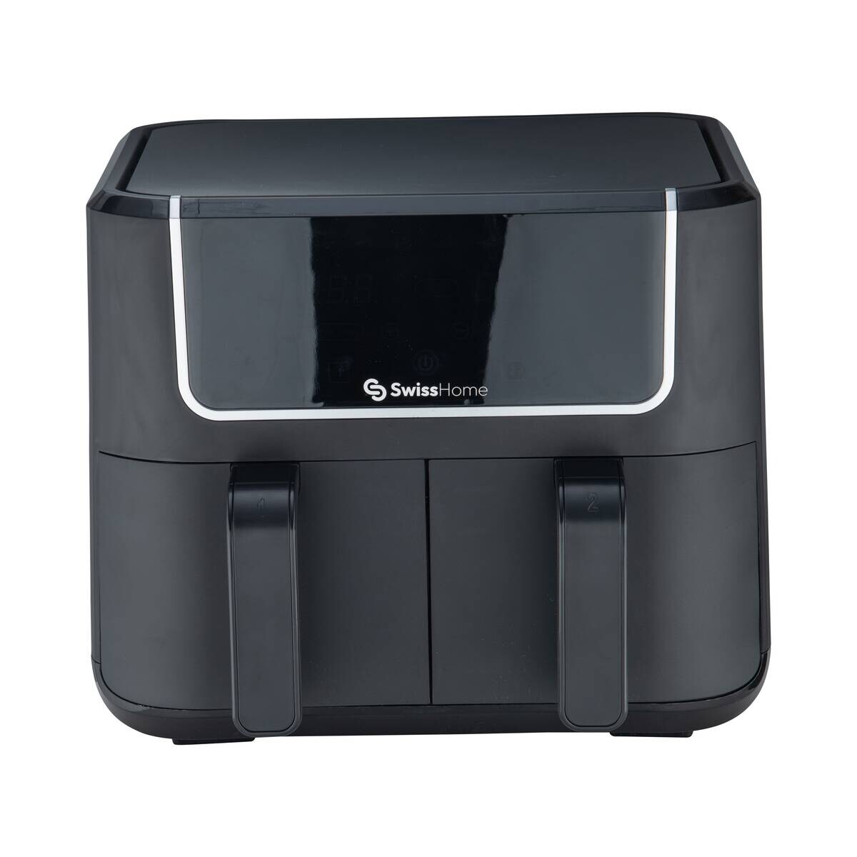 SWISS HOME Doppel-Heißluftfritteuse SH-6931 schwarz Kunststoff B/H/L: ca. 24x28x32 cm ca. 3 l