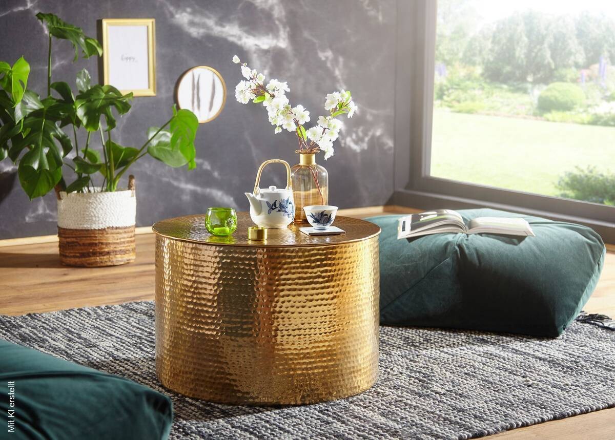 Couchtisch gold H: ca. 40 cm