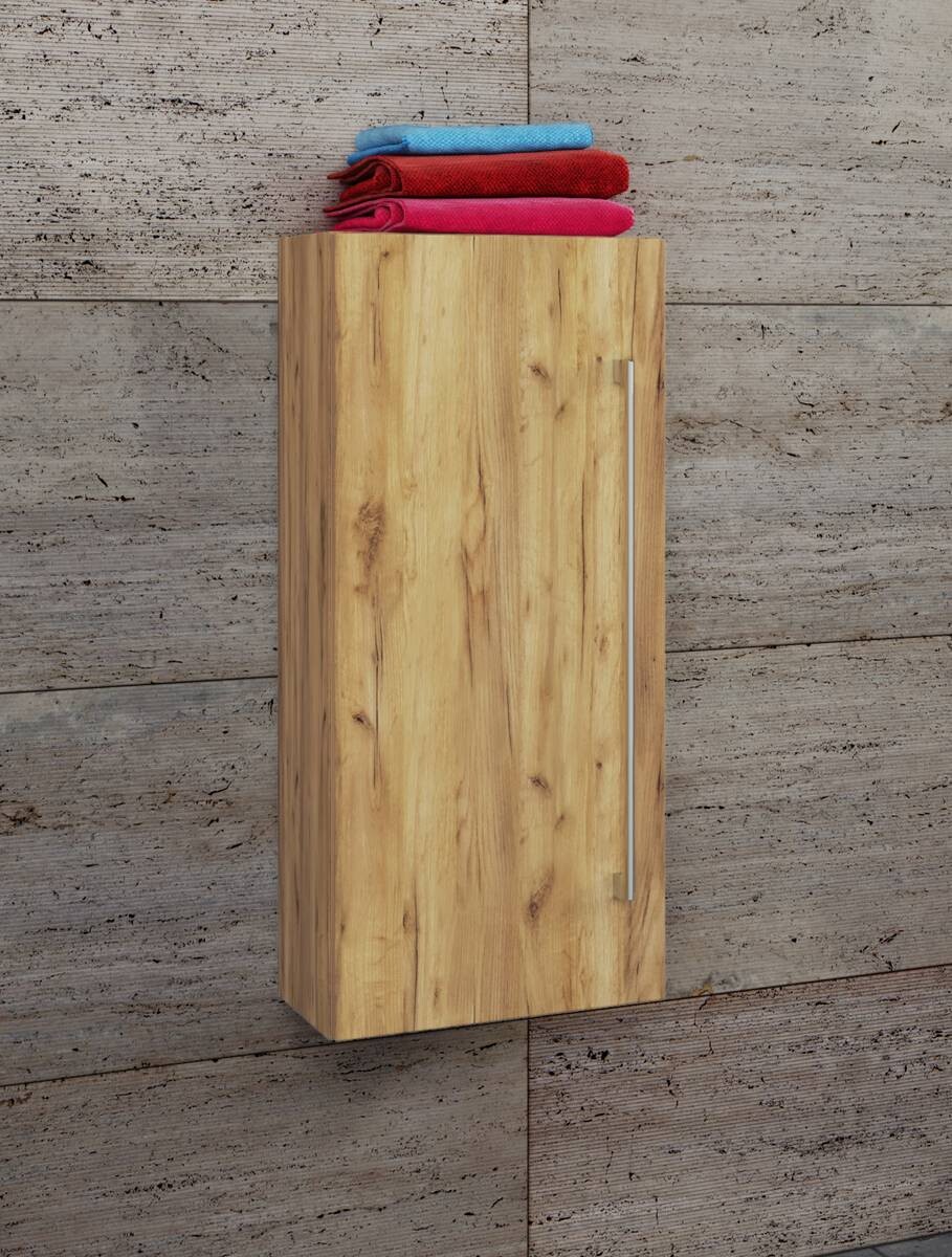 Midischrank Badinos Eiche Honig Nachbildung Alu Optik B/H/T: ca. 33x75x22 cm