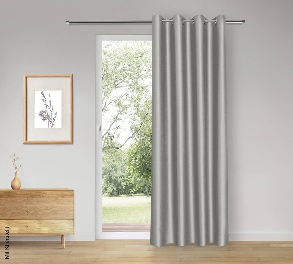 Happy Home Verdunklungsvorhang silber 100% Polyester B/L: ca. 140x245 cm