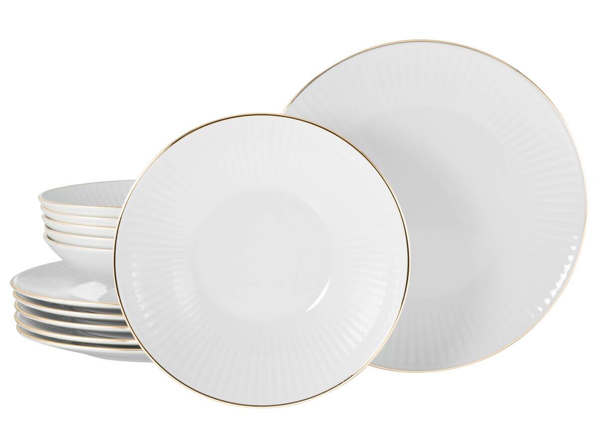 CreaTable Tafelservice Valencia gold Porzellan 12 tlg.