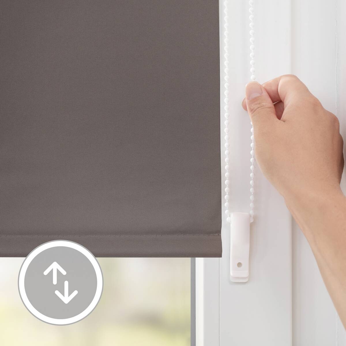 LICHTBLICK Thermo Klebe-/Klemmrollo Verdunklungsqualität taupe B/L: ca. 65x150 cm