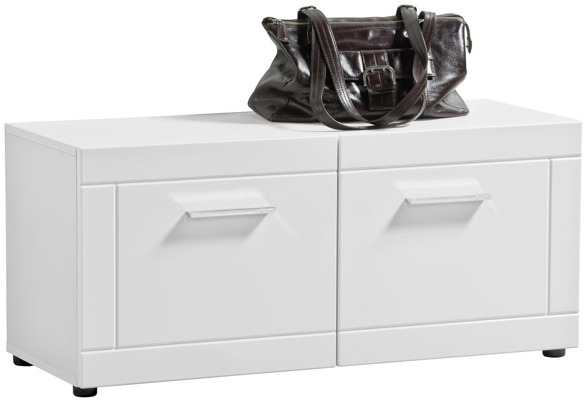 Sitzbank Atlanta weiß weiß Hochglanz B/H/T: ca. 90x40x35 cm