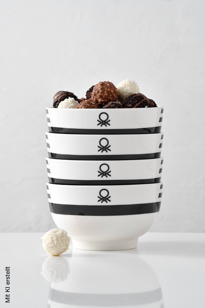 BENETTON Mehrzweckschalenset Black & white weiß Porzellan
