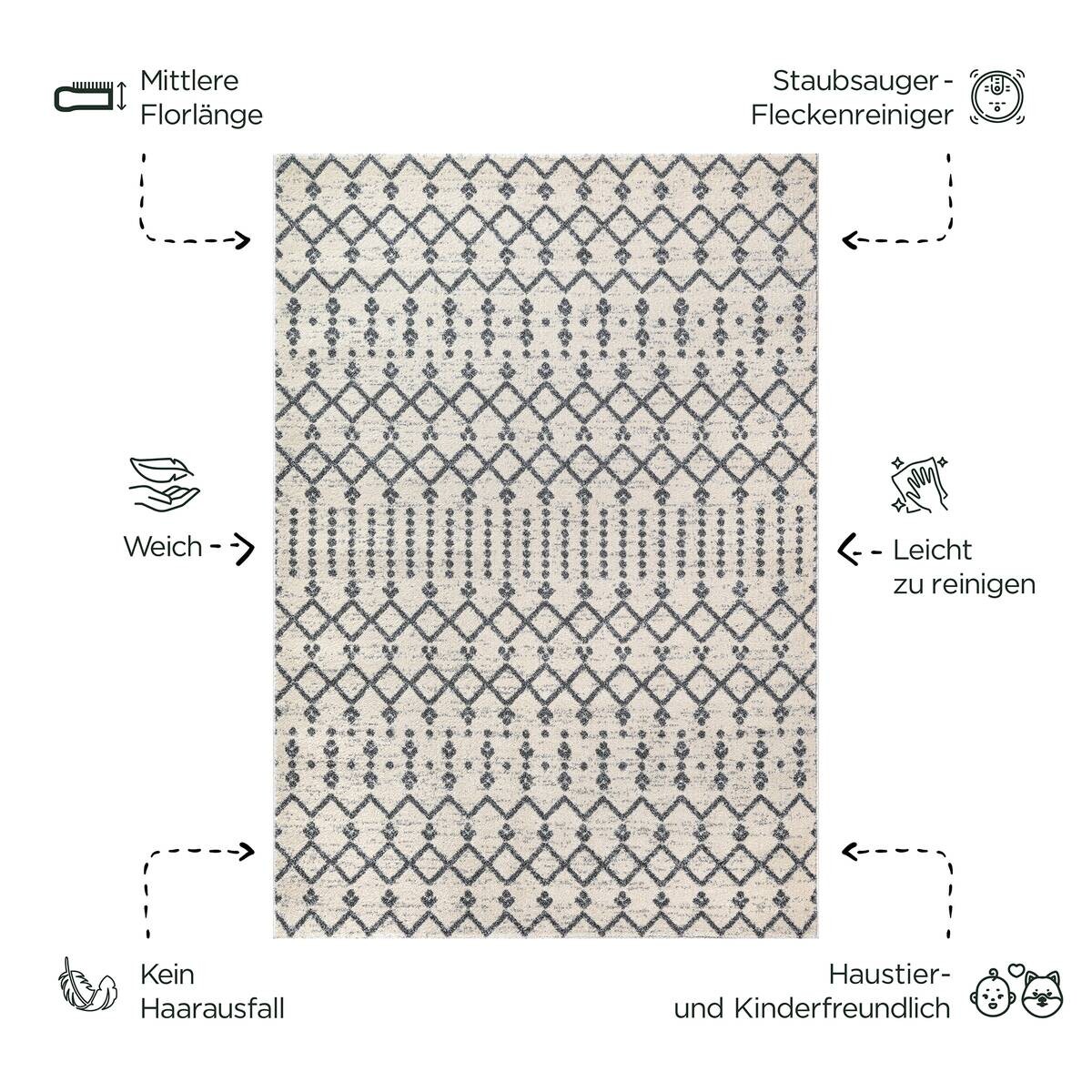 Sanat Teppich creme B/L: ca. 150x80 cm