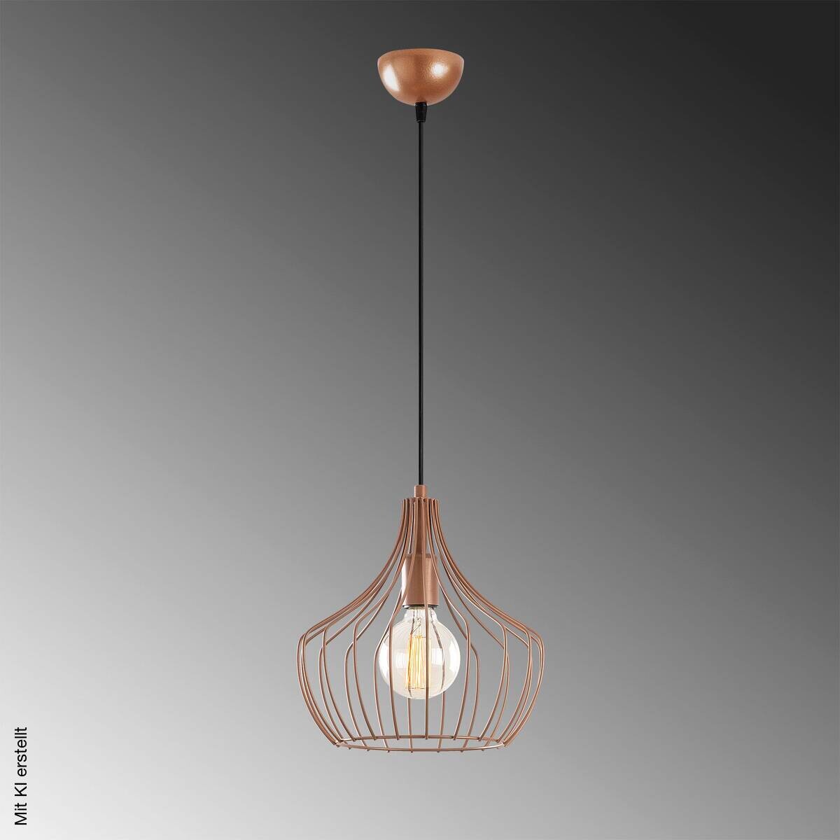 Opviq Pendelleuchte Mezopotamya Kupfer B/H/T/L/D: ca. 27x126x27x27x27 cm E27 1 Brennstellen