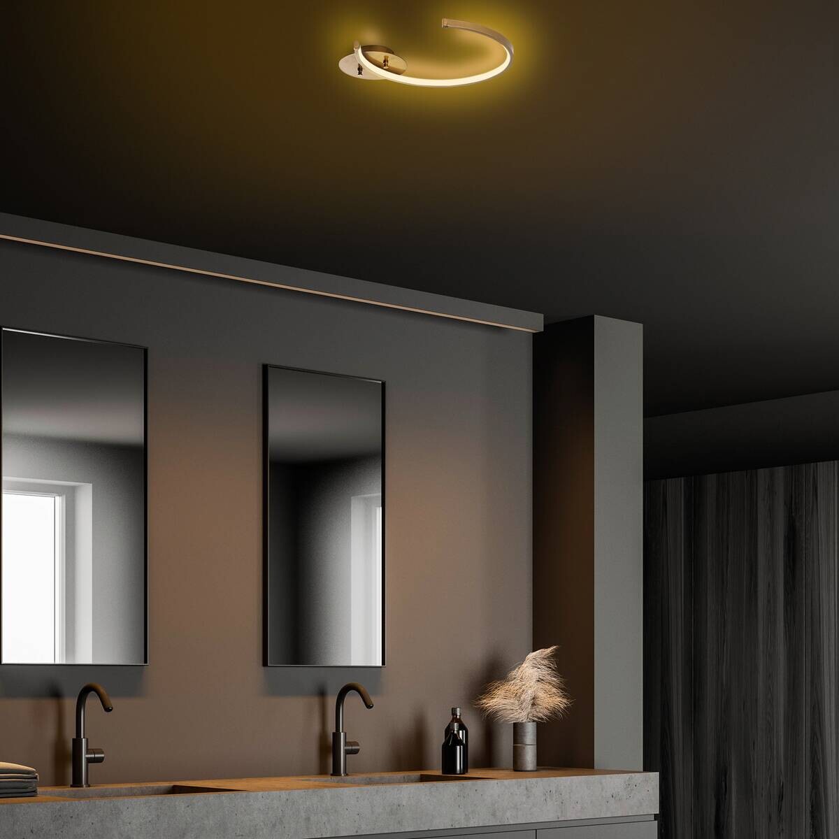 Opviq Deckenleuchte gold Metall B/H/T/L: ca. 46x6x33x46 cm