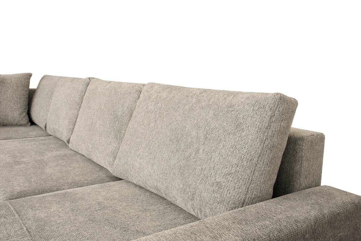 Wohnlandschaft beige Microfaser B/H/T: ca. 312x90x169 cm