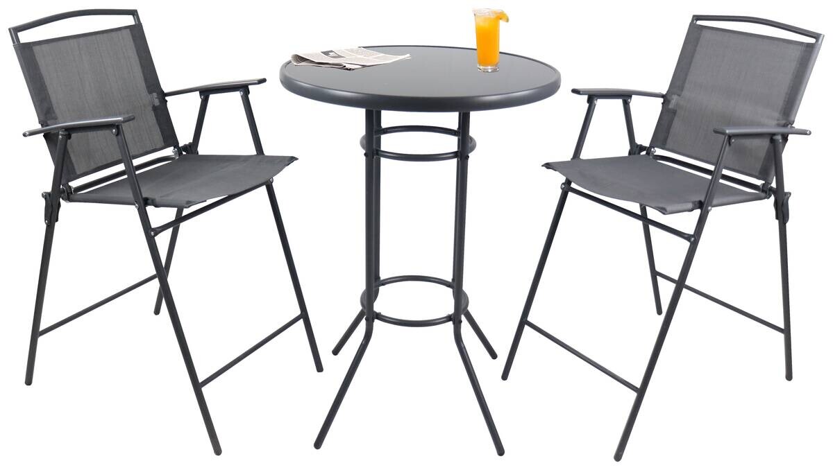 VCM Gartensitzgruppe Garlos anthrazit Stahl B/H/L: ca. 70x108x70 cm