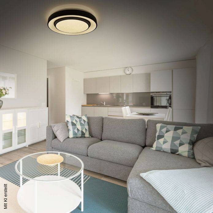 Näve Leuchten LED Deckenleuchte NV1378622 schwarz Eisen Kunststoff H/D: ca. 7x38 cm null 1 Brennstellen