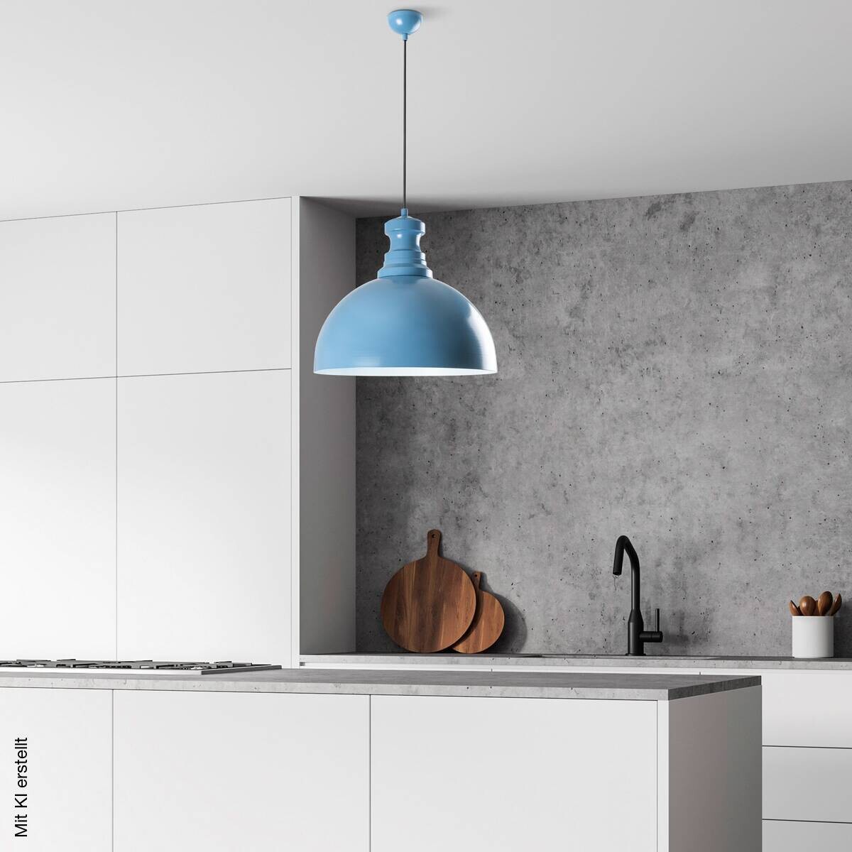 Opviq Pendelleuchte blau B/H/T: ca. 40x134x40 cm E27 1 Brennstellen