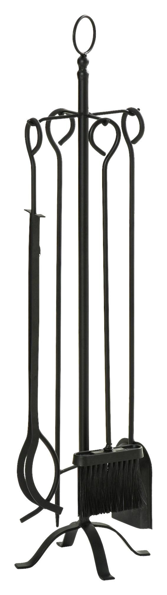 Outsunny Schürhaken und Halterung schwarz B/H/L: ca. 20x87x20 cm ca. 2,5 kg