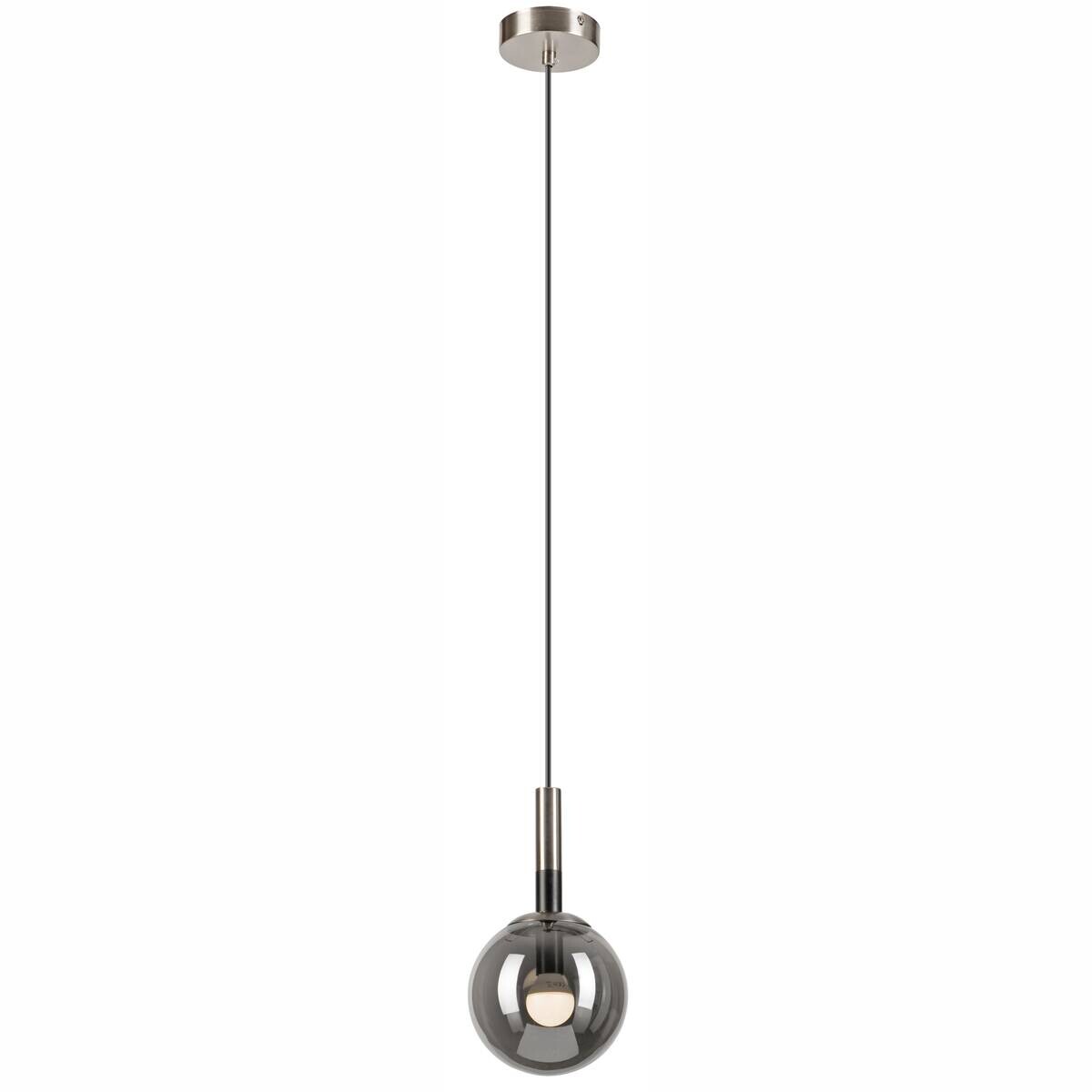 Lamkur Hängeleuchte Rollo Chrom Glas Stahl B/H/L: ca. 15x120x15 cm 1 Brennstellen
