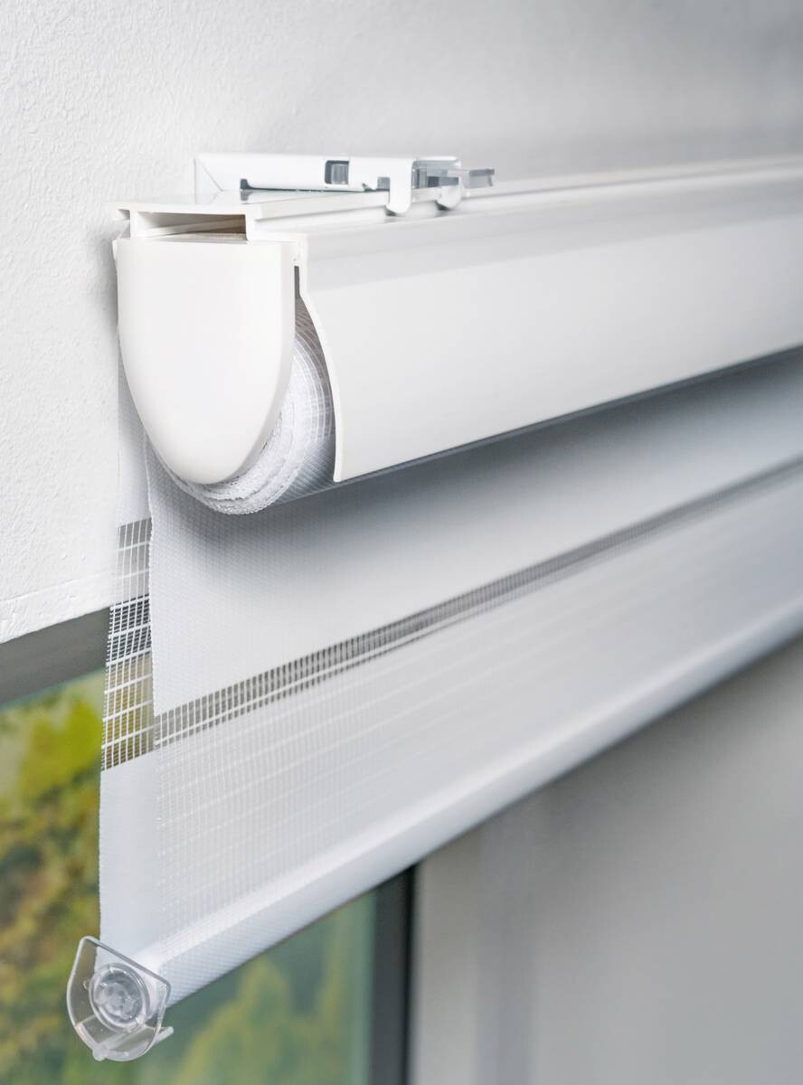 Doppelrollo mit Blende weiß B/L: ca. 90x160 cm