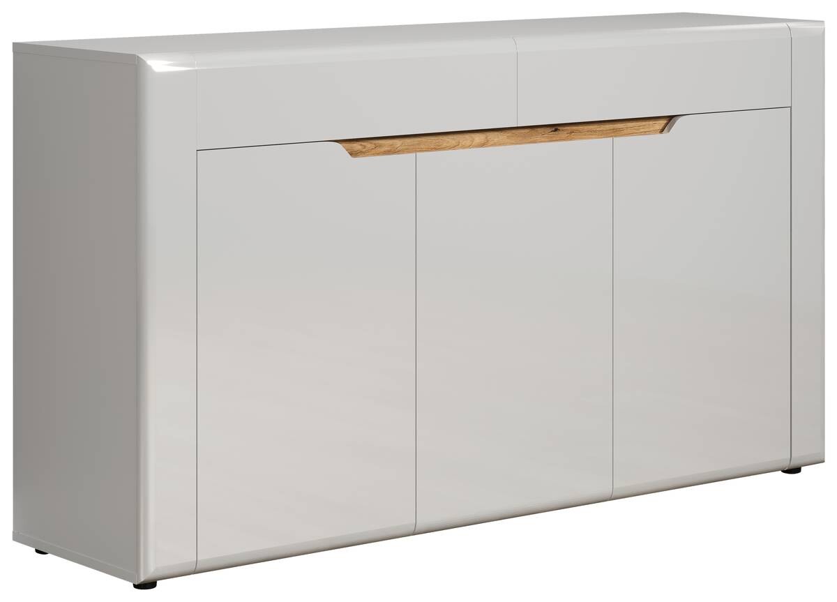 Sideboard Marlon Eiche Evoke Coast Nachbildung weiß Hochglanz B/H/T: ca. 150x84x40 cm