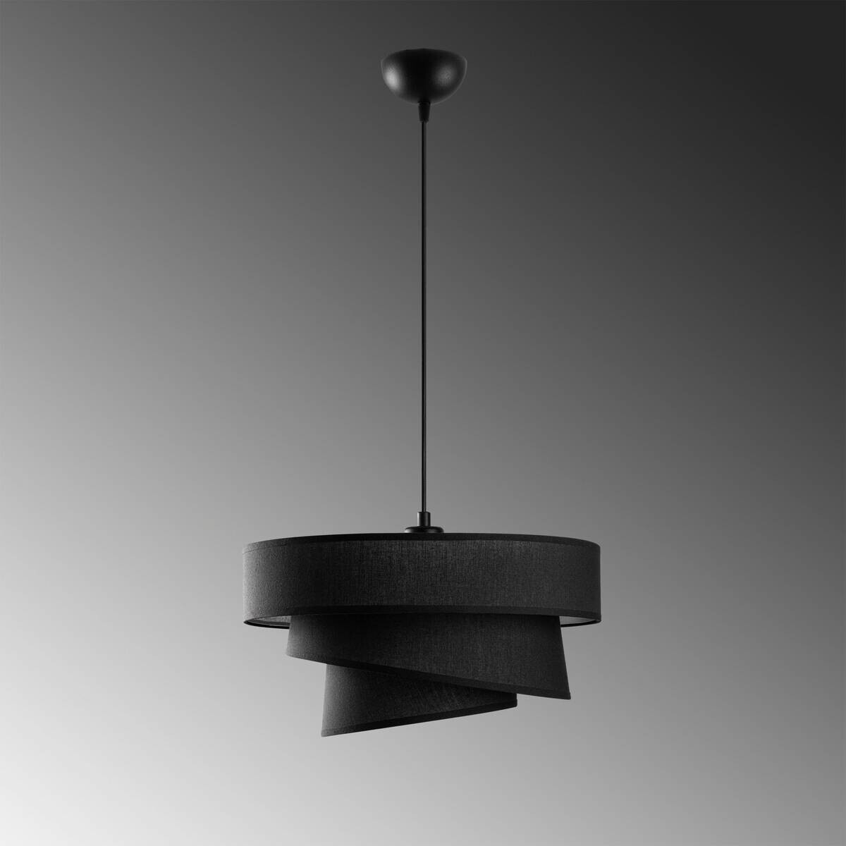 Pendelleuchte schwarz Stoff Metall B/H/L/D: ca. 40x120x40x40 cm E27 1 Brennstellen