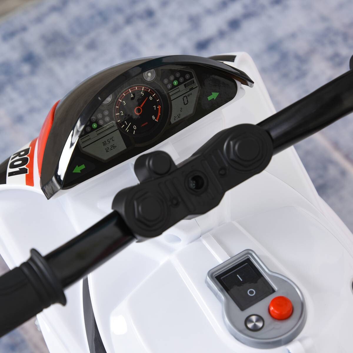 HOMCOM Kinder-Motorrad weiß B/H/L: ca. 39x48x74 cm