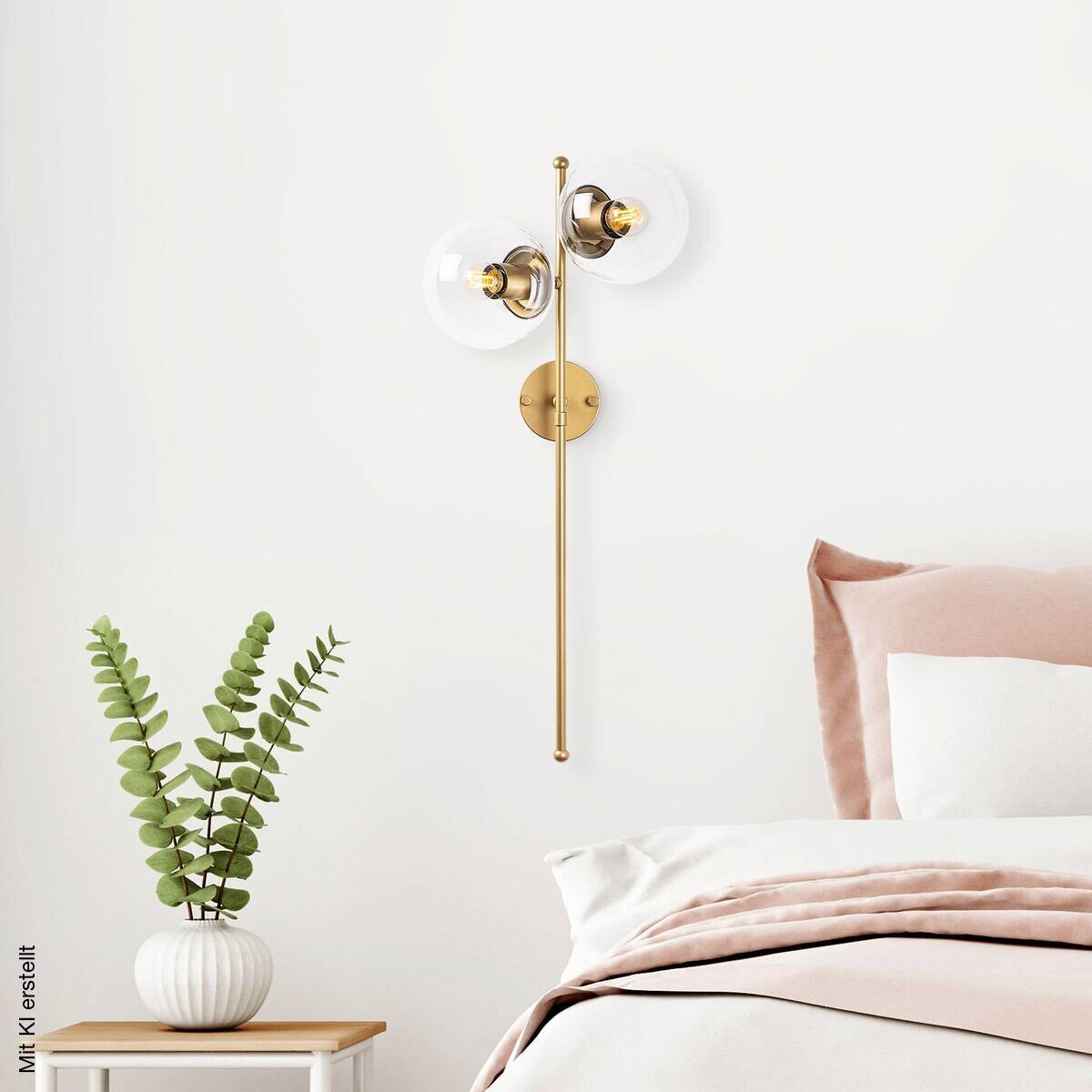 Opviq Wandleuchte gold B/H/T: ca. 32x72x27 cm E14 2 Brennstellen
