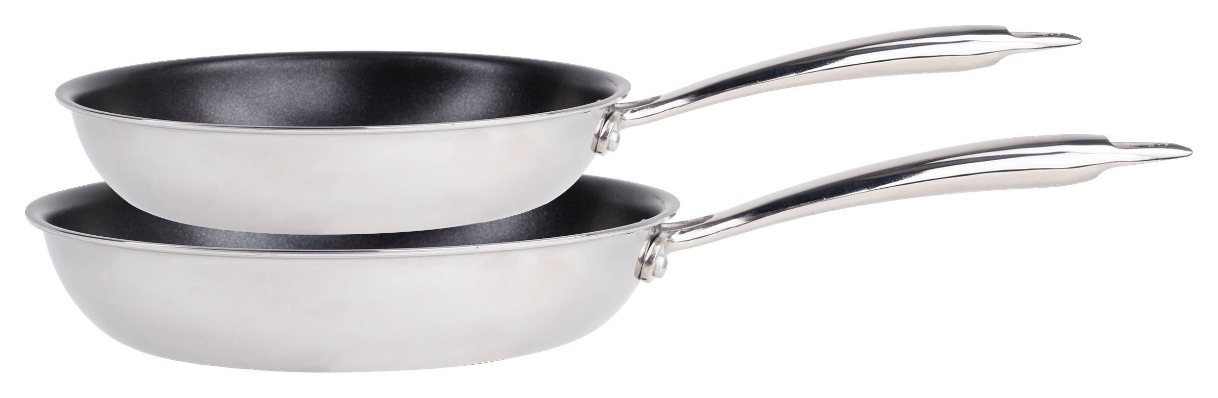 MASTERPRO Pfannenset Pure 3 silber Edelstahl 2 tlg.