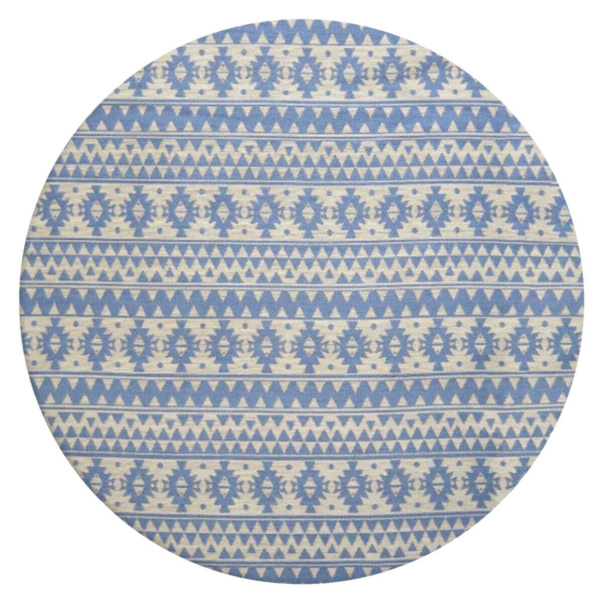 Kayoom Flachgewebeteppich Sunny 210 hellblau B/L: ca. 120x120 cm