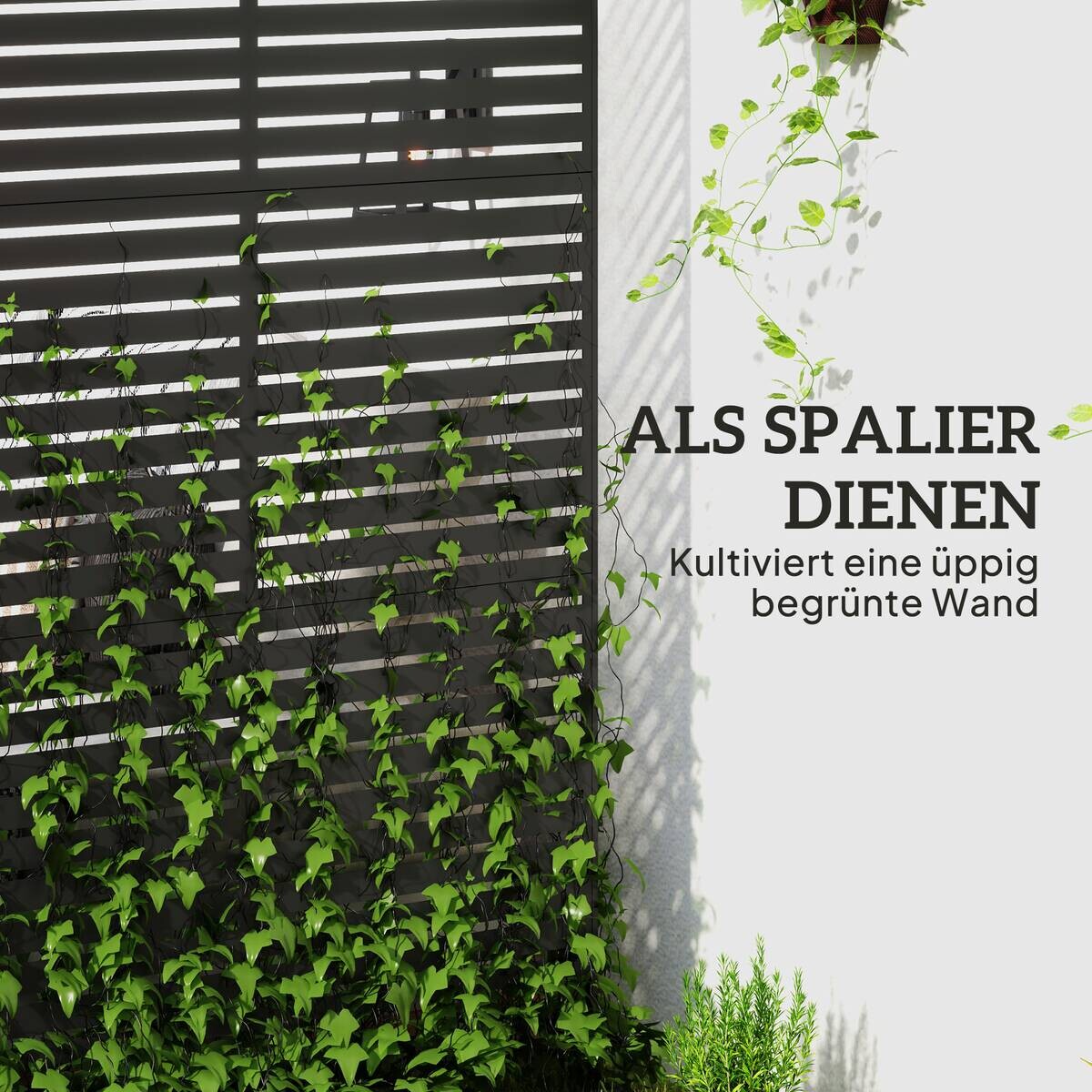 Outsunny Raumteiler schwarz Stahl B/H/L: ca. 45x198x122 cm