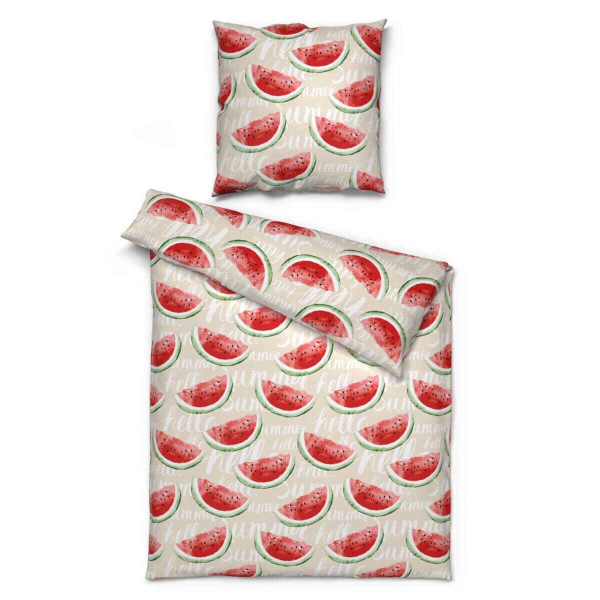 Microfaser Bettwäsche rot beige 100% Polyester B/L: ca. 135x200 cm