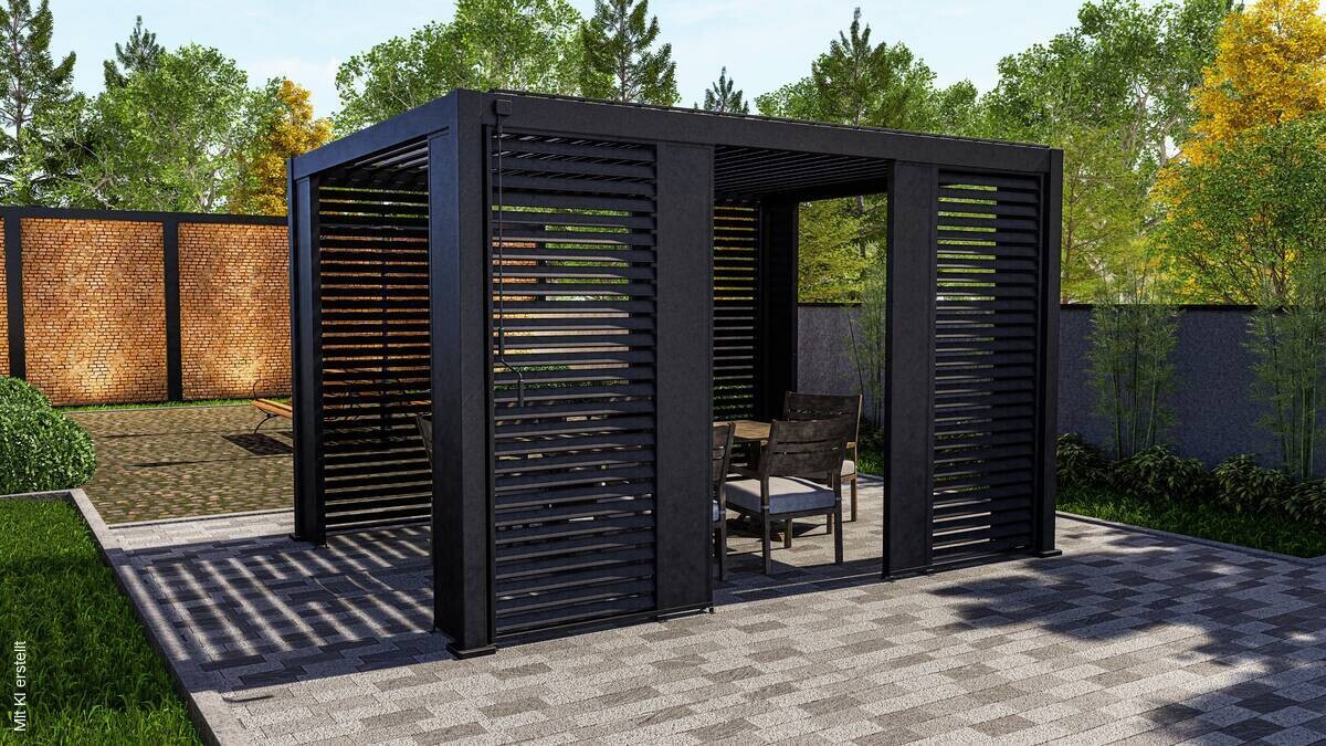 Mirador Lamellenwand für Pergola Deluxe Plus anthrazit Aluminium B/H/L: ca. 93x238,65x7 cm