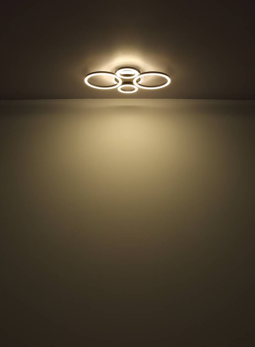 GLOBO LED-Deckenleuchte Loretta mattschwarz Metall Acryl B/H/L: ca. 35,5x6,1x53 cm