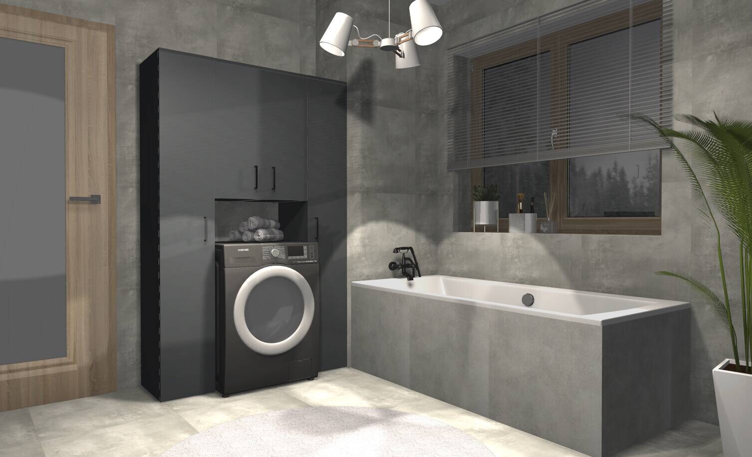 Regal Multi-Stauraum Typ 7 anthrazit B/H/T: ca. 30x195x40 cm