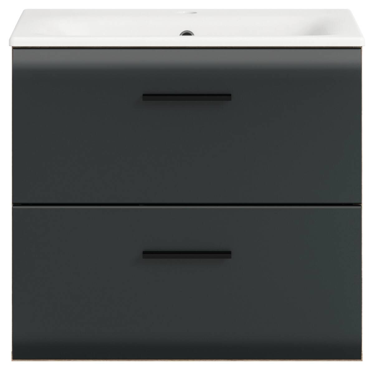 Waschplatz Ice Nox Oak Nachbildung schwarz matt B/H/T: ca. 60x55x46 cm