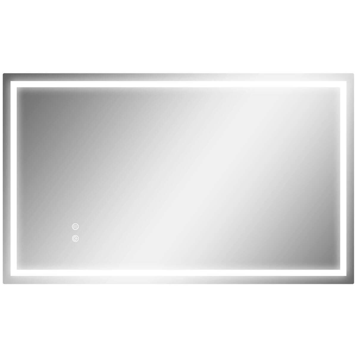 HOMCOM LED-Bad-Spiegel silber B/H/L: ca. 60x3x100 cm