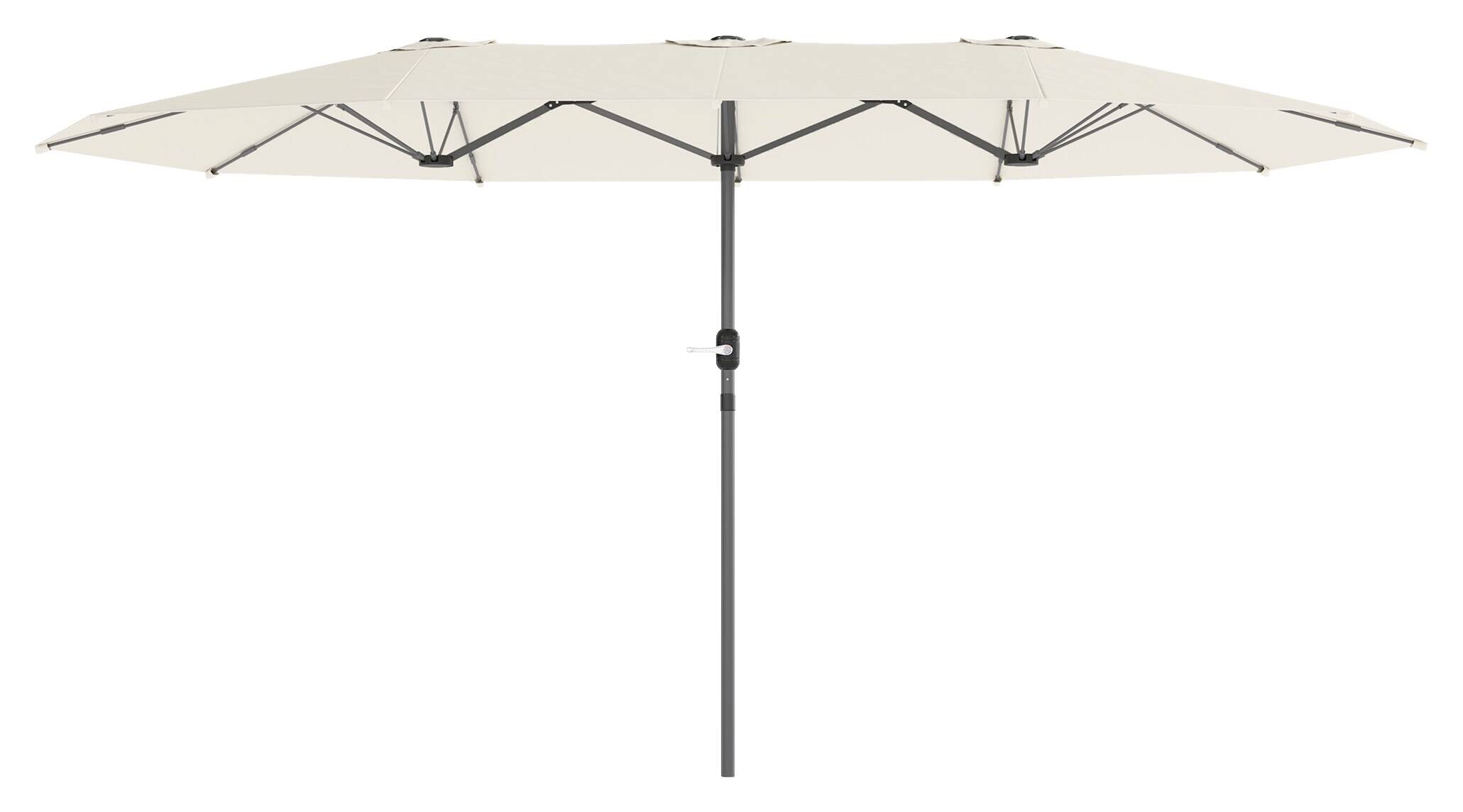 Outsunny Doppelsonnenschirm beige Stahl B/H/L: ca. 260x240x436 cm