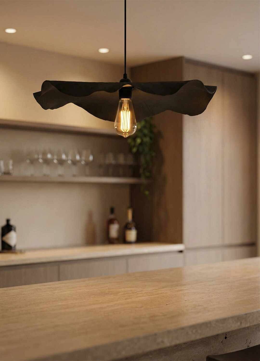 Opviq Pendelleuchte schwarz Kunststoff B/H/T/L/D: ca. 58x75x58x58x58 cm E27 1 Brennstellen