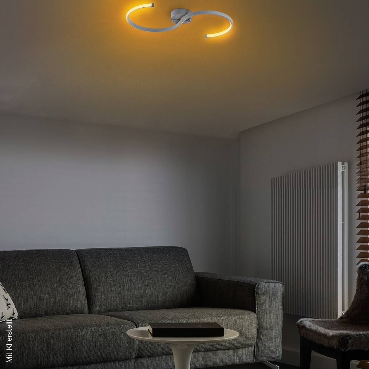 Opviq LED-Deckenleuchte grau B/H/T: ca. 25x51x5 cm