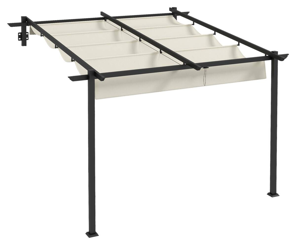 Outsunny Pergola cremeweiß Polyester B/H/L: ca. 297x230x297 cm