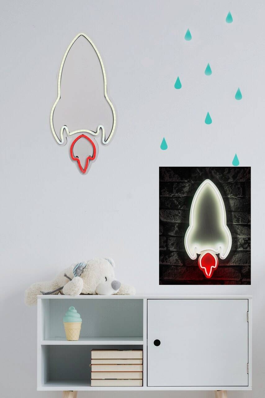 Opviq LED-Wandleuchte rot weiß PVC B/H/T/L: ca. 20x40x2x20 cm
