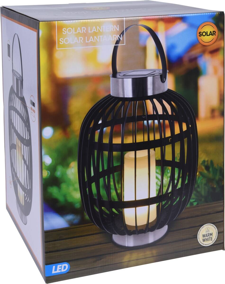 Solarlaterne schwarz Polypropylen B/H/L: ca. 35x35x46 cm