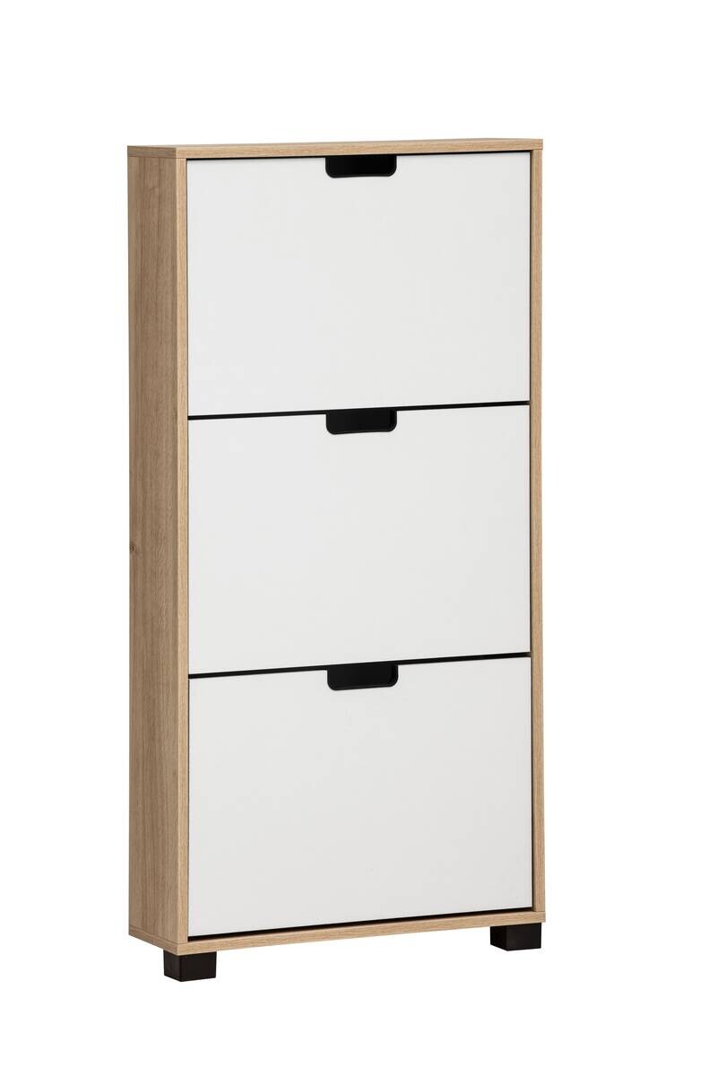 Schuhkipper Emmik weiß matt Eiche Eiche weiß Nachbildung B/H/T: ca. 59,8x124x19,55 cm