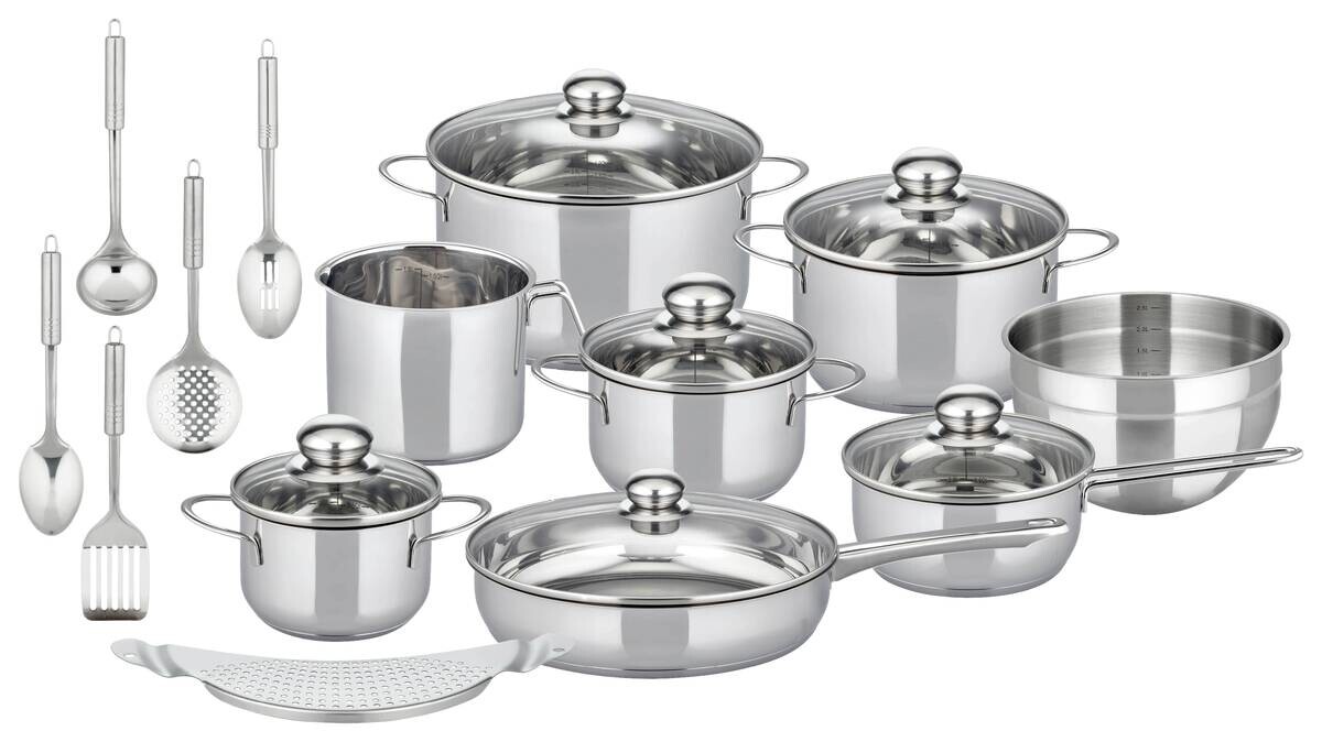 ELO Basic Topfset silber Edelstahl 20 tlg.