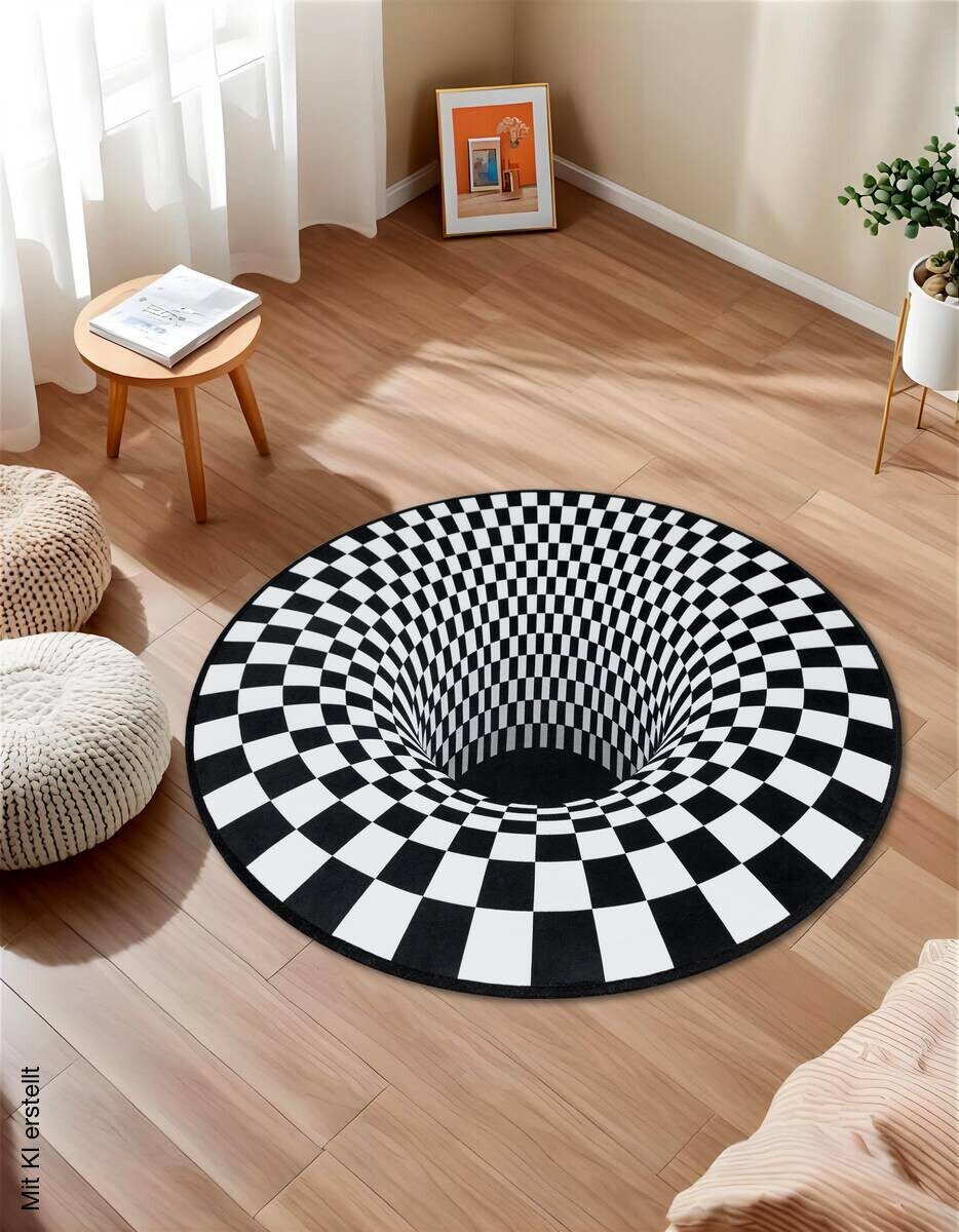 Teppich Illusion schwarz D: ca. 100 cm