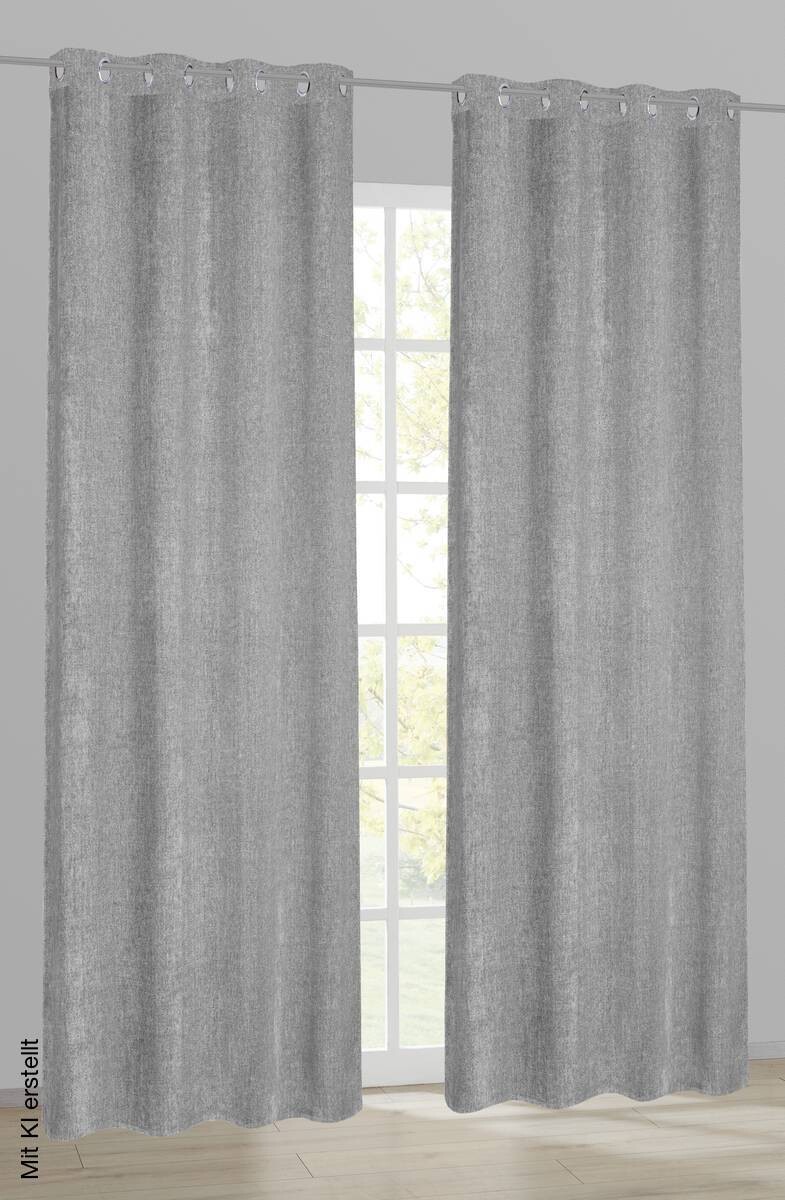 Ösenvorhang Kristina silber B/L: ca. 135x245 cm