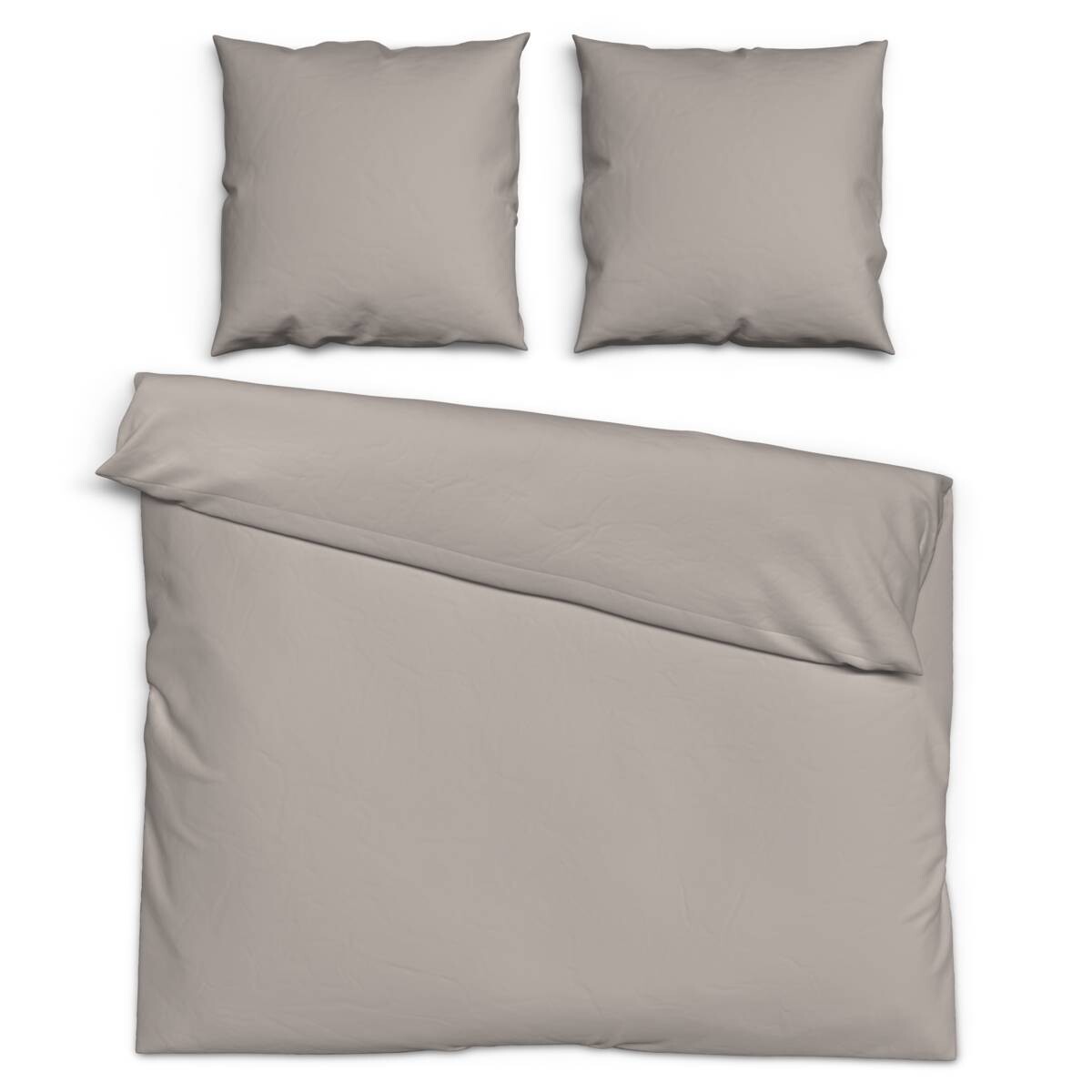 beau rêve Baumwoll Bettwäsche Renforce taupe 100% Baumwolle B/L: ca. 200x200 cm
