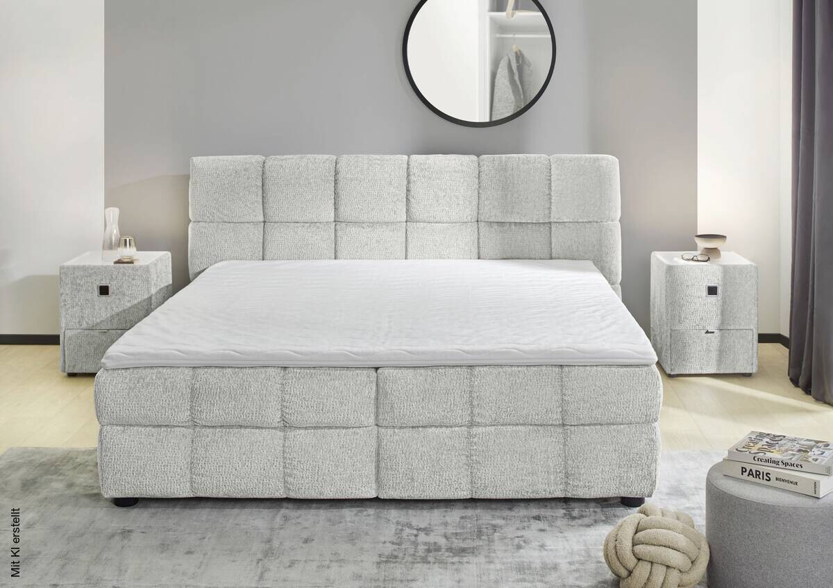 Boxbett hellgrau Liegefläche B/L: ca. 180x200 cm